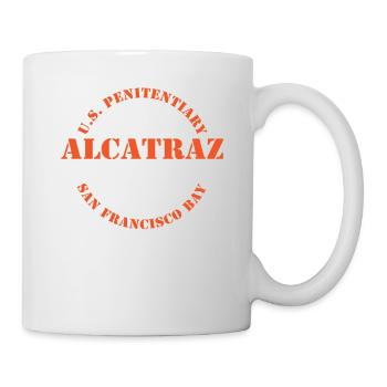 T-shirt de symbole d'Alcatraz Prisonnier de pénitencier des États-Unis - Mug blanc - blanc - Droite