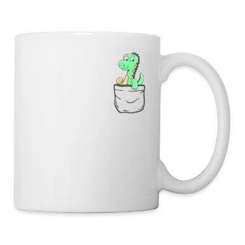 Pocket Dino mignon dinosaure Dino cadeau - Mug blanc - blanc - Droite