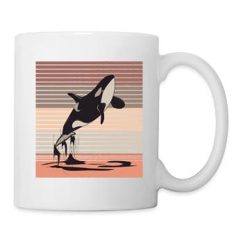 Baleine océan mer vie fruits de mer cadeau - Mug blanc - blanc - Droite