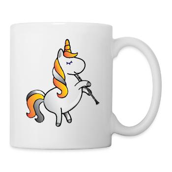 Unicorn plays clarinet music gift - Mug - white - Right