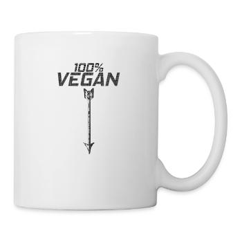 100% Vegan Arrow Shirt - Tasse - Weiß - Rechts