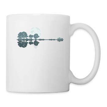 Guitar Lake Shadow Moonlight Geschenkidee - Tasse - Weiß - Rechts