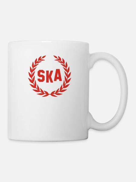 SKA music laurel wreath skinhead - Mug - white