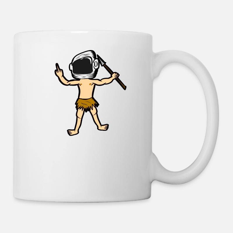 Astronaut caveman Astonauts helmet t-shirts - Mug - white