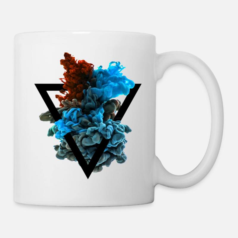 T-shirt couleur hipster Triangle coloré de couleur - Mug blanc - blanc