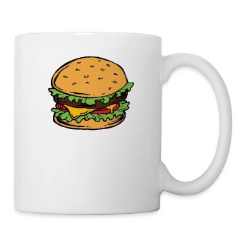 Burger Hamburger Cheeseburger Fast Food Hunger - Mug blanc - blanc - Droite