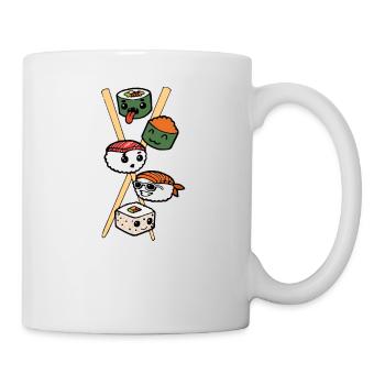 Sushi asiatique alimentaire Fast Foodie Foodie baguettes - Mug blanc - blanc - Droite