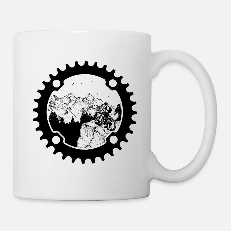 Biker en pignon (fond clair) - Mug blanc - blanc