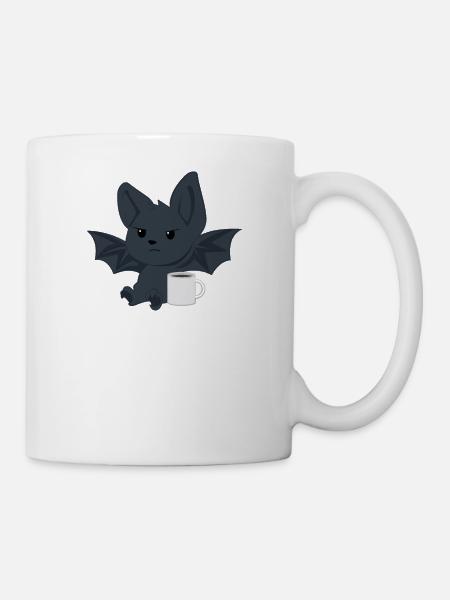 Fledermaus - Fledermaus T-Shirt - Morgenmuffel - Tasse - Weiß