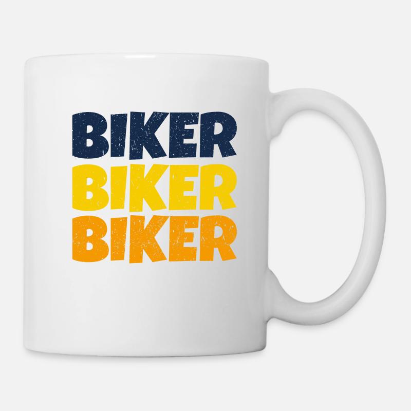 Biker Motorrad - Tasse - Weiß