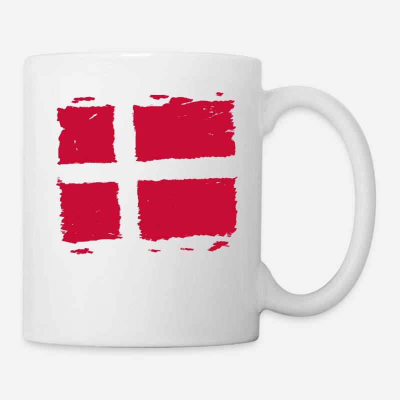 Drapeau du Danemark - Drapeau du marché du Danemark - Mug blanc - blanc