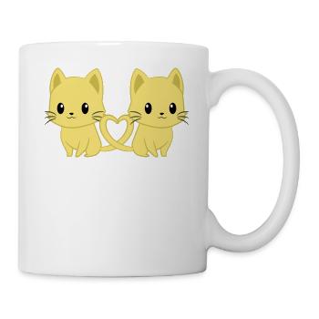 Chat - T-shirt Chats - Chats - Chat amoureux - Mug blanc - blanc - Droite