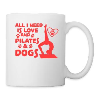 L'amour des chiens et du yoga Tshirt Design - Mug blanc - blanc - Droite