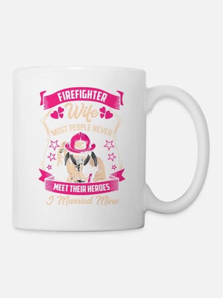 Firefighter woman firefighter marriage gift hero - Mug - white