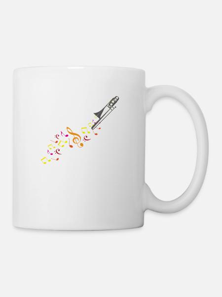 Trombone et notes de musique - Mug blanc - blanc