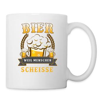 Bier lustig Männerabend saufen Geschenk Geburtstag - Tasse - Weiß - Rechts