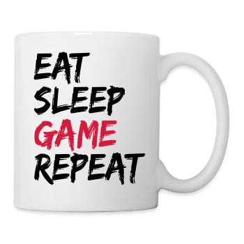 Manger dormir dormir répéter cadeau - Mug blanc - blanc - Droite