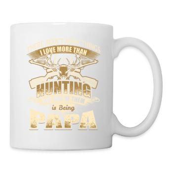 Vater Papa Dad Jagen Jäger Jagd Geschenk Vatertag - Tasse - Weiß - Rechts