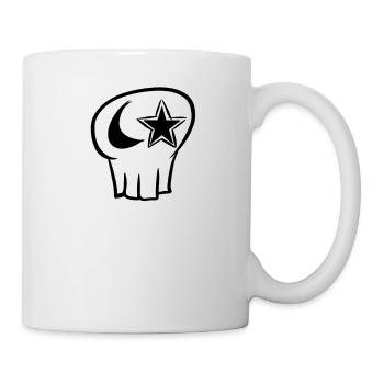 Skull Totenkopf Stern Mond Rock Punk-rock shirt - Tasse - Weiß - Rechts