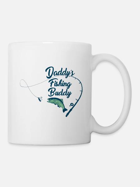Daddys Fishing Buddy-Kind Angler T-Shirt Geschenk - Tasse - Weiß