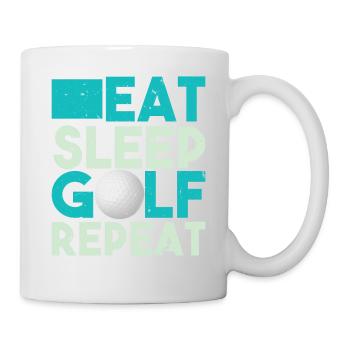 Funny Design Eat Sleep Golf Repeat Tshirt - Mug - white - Right