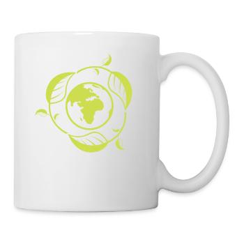 Recycling Planet Baumblätter Nachhaltig I Geschenk - Tasse - Weiß - Rechts