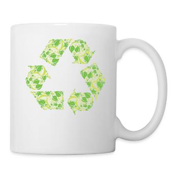 Recycling Baum Blätter Natur Nachhaltig I Geschenk - Tasse - Weiß - Rechts