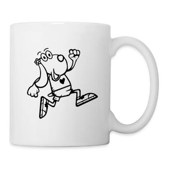Dog at the jogging - Mug - white - Right