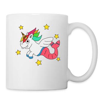 Conception mignonne et drôle de tshirt de licorne et de sirène - Mug blanc - blanc - Droite