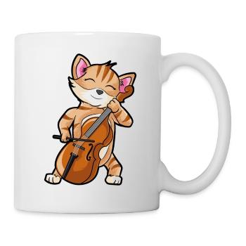 Violon Cat - musicien de violon drôle - Mug blanc - blanc - Droite