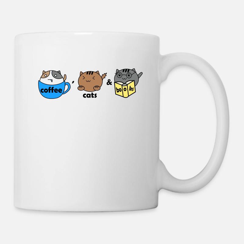 coffee, cats & books | Coffee, cats & books - Mug - white