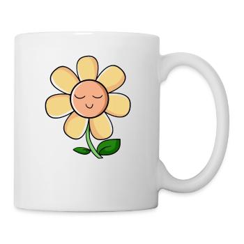 Blume Sonnenblume comic kawaii niedlich Geschenk - Tasse - Weiß - Rechts