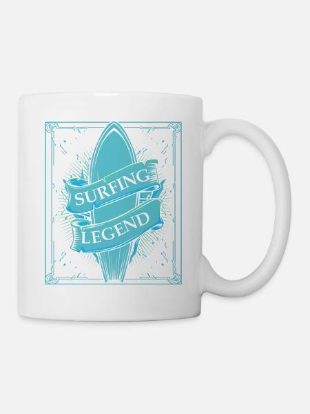 Cool Surfbrett - Tasse - Weiß