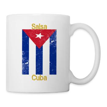 Salsa Dance Cuba Flag Salsa Tanz Gift Shirt - Tasse - Weiß - Rechts