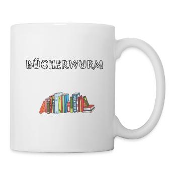 Buch Buch Bücher Bücher lesen Bücherwurm Buch - Tasse - Weiß - Rechts