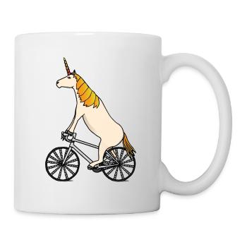 Unicorn rides bicycle unicorn gift - Mug - white - Right
