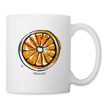 Orange Obst Frucht Fruit - Tasse - Weiß - Rechts