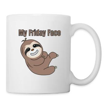 Funny, Lazy But Cute Tshirt Design My Friday Face - Mug - white - Right