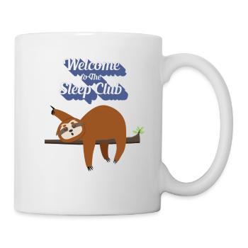 Lustiger, fauler aber süßer T-Shirt Design Schlafclub - Tasse - Weiß - Rechts