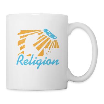 Skateboarding Relegion Skater Praying Ramp Gift - Mug - white - Right