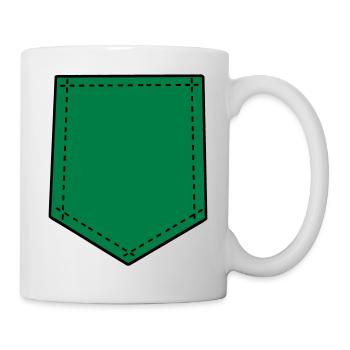 Brusttasche für T-Shirts (Farbauswahl) - Tasse - Weiß - Rechts
