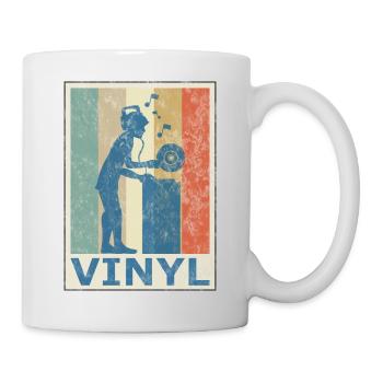 Retro Vintage Style DJ Deejee Vinyl Schallplatte - Tasse - Weiß - Rechts