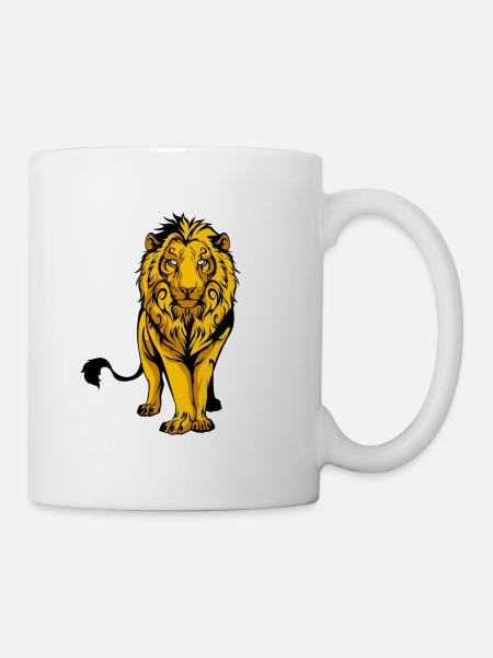 Moderner Löwe - Tasse - Weiß