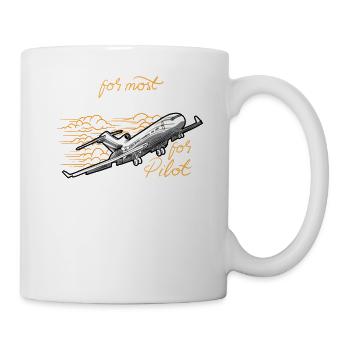 Pilotuniform Hemden Hemd Luftfahrtpilot Fluggesellschaft - Tasse - Weiß - Rechts