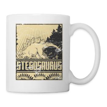Stegosaurus Saurier Dinosaruier Pflanzenfresser - Tasse - Weiß - Rechts