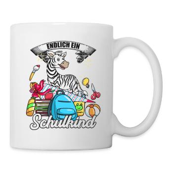 Enfin un écolier inscription cadeau zèbre - Mug blanc - blanc - Droite