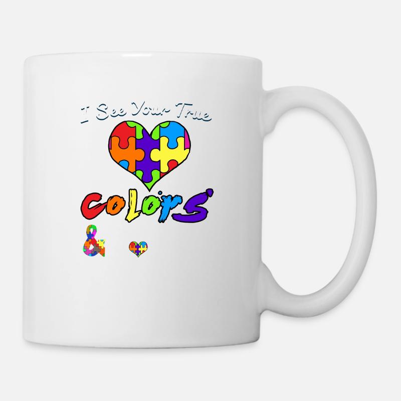 Autism I See Your True Couleurs Chemise Autisme - Mug blanc - blanc