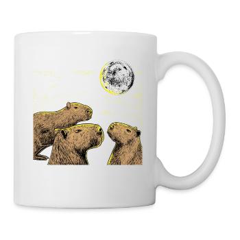 Drei Mond Capybaras Shirt Trägheit, Frettchen Liebhaber - Tasse - Weiß - Rechts