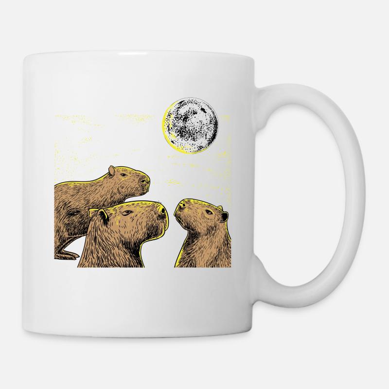 Three moon Capybaras shirt sloth, ferret lovers - Mug - white