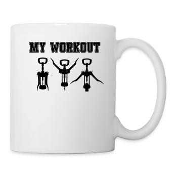 My Workout. Lustes wine design as a gift - Mug - white - Right